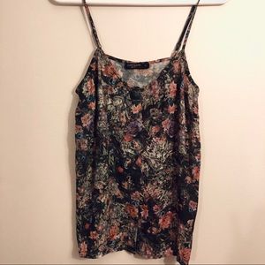 Flowy Floral Button Down Tank Top